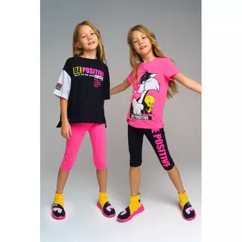 Playtoday Легинсы укороченные для девочек Be positive tween girls 2 шт.