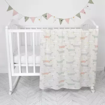 Плед Baby Nice (ОТК) флисовый Таксы 140х100