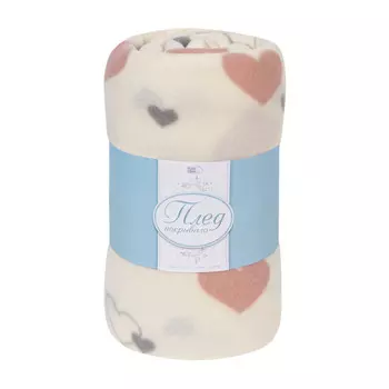 Плед Baby Nice (ОТК) флисовый Валентинки 200x150