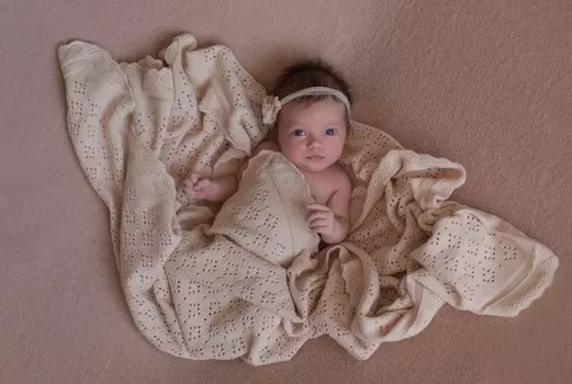 Плед Dusty Miller хлопковый ажурный с каймой