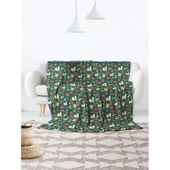 Плед JoyArty Большой плюшевый плед 150x200 из микрофибры Рождественские свечи на диван или кресло