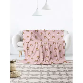Плед JoyArty Большой плюшевый плед 150x200 из микрофибры Смешные корги на диван или кресло