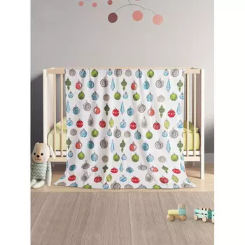 Плед JoyArty Мягкий плюшевый плед Елочные игрушки из микрофибры 130x180 см