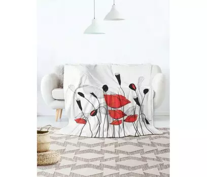 Плед JoyArty Мягкий плюшевый плед покрывало Цветочный поцелуй велсофт 150х200 см