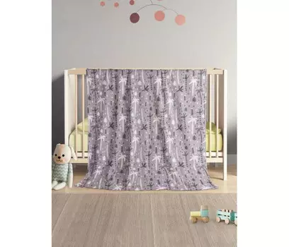 Плед JoyArty Мягкий плюшевый плед покрывало Серые пальмы велсофт 130х180 см