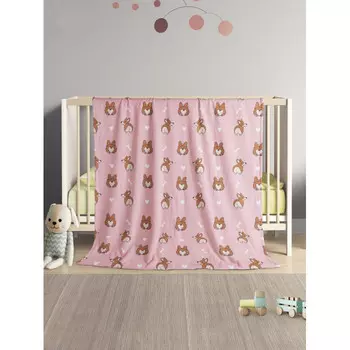 Плед JoyArty Мягкий плюшевый Смешные корги из микрофибры 130x180 см