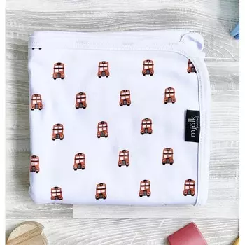 Плед Mjolk двусторонний Basic Автобусы 80х80 см