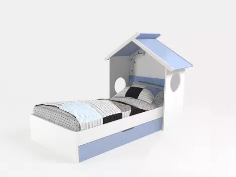 Подростковая кровать ABC-King Домик с тумбой без мягкой спинки