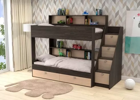 Подростковая кровать Белый Слон plus Golden Kids 10 двухъярусная (венге)