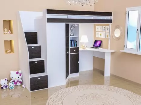 Подростковая кровать Белый Слон plus Golden Kids 6 чердак (белый)