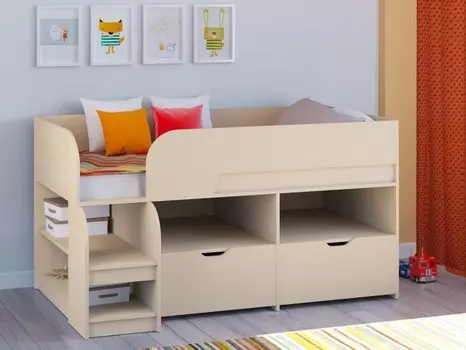 Подростковая кровать РВ-Мебель чердак Астра 9/6 (дуб молочный)