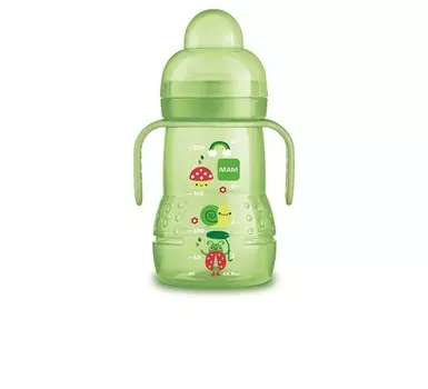 Поильник MAM Trainer+ тренировочный с силиконовой соской-непроливайкой и сверхмягким носиком 707711/3 с 4 мес. 220 мл