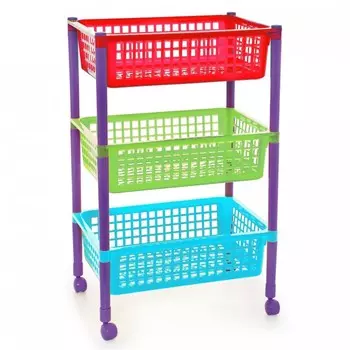 Полимербыт Этажерка для игрушек на колесах