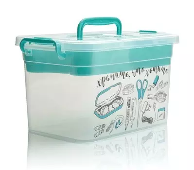 Полимербыт Ящик с крышкой на защелках с вкладышем для важных мелочей 6,5 л 4380902