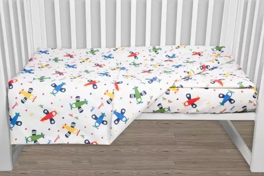 Постельное белье AmaroBaby Baby Boom Самолёты (3 предмета)