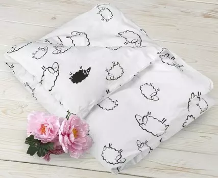 Постельное белье AmaroBaby Пододеяльник на молнии Овечки 147х112 (поплин)
