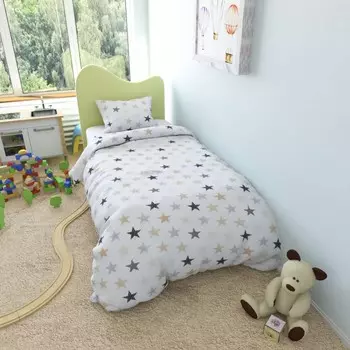 Постельное белье AmaroBaby Пододеяльник на молнии Звезды пэчворк 145х210 см