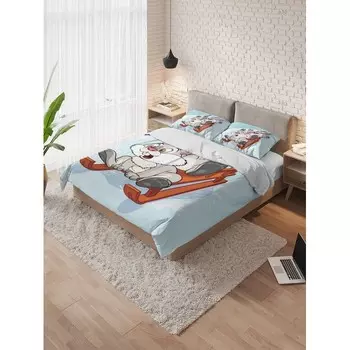 Постельное белье Ambesonne 1.5 спальное Кролики на санках (3 предмета)