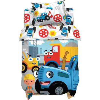 Постельное белье Синий трактор 1.5 спальное Синий трактор Стройка (3 предмета)