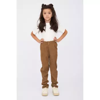 Prime Baby Брюки детские для девочки с высокой талией школьные вельветовые PBB02009