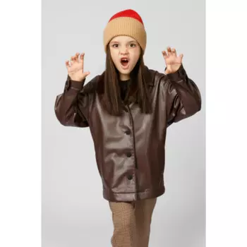Prime Baby Жакет для девочки и мальчика из эко-кожи на пуговицах PGA05121BRW20