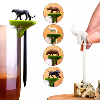 Qualy Набор шпажек-маркеров для бокалов Hot animal