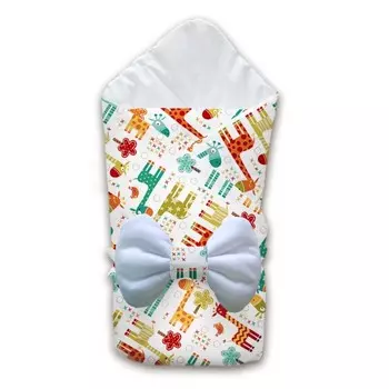 QuQuBaby Одеяло квадратное с бантом Жирафы