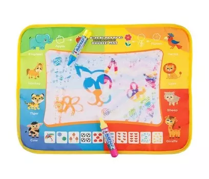 Раскраска Bondibon водная многоразовая Коврик Веселый счет со световыми эффектами