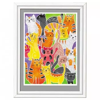 Раскраска Фантазер неоновая Найдите спящего кота