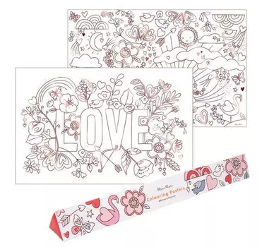 Раскраска MeriMeri Постер-разукрашка Любовь 2 шт.