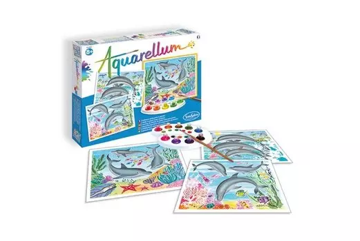 Раскраска SentoSpherE Акварельная Дельфины