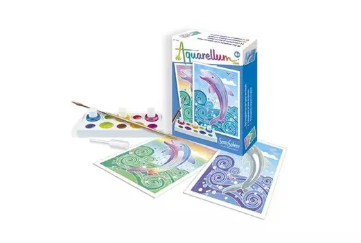 Раскраска SentoSpherE Акварельная Дельфины мини