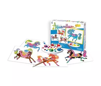 Раскраска SentoSpherE Акварельная Лошади