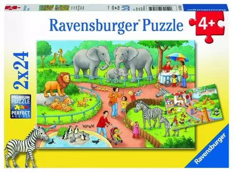 Ravensburger Пазл День в зоопарке 2х24 детали