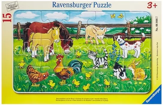 Ravensburger Пазл Животные на лугу 15 элементов