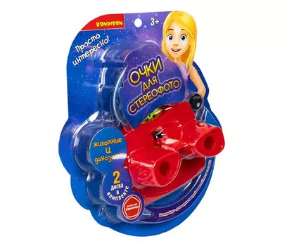Развивающая игрушка Bondibon Очки-стереоскоп 3D Животные и Динозавры