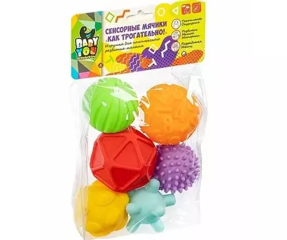 Развивающая игрушка Bondibon Сенсорные мячики Как трогательно! 6 шт.