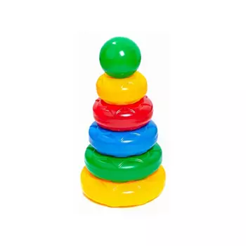 Развивающая игрушка Десятое королевство Пирамидка Выдувка (5 колец, шар)