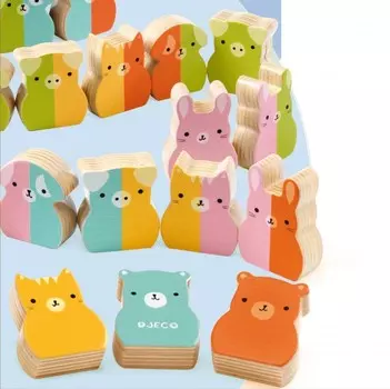 Развивающая игрушка Djeco Домино вертикальное Зверята