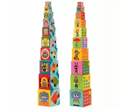 Развивающая игрушка Djeco Кубики-пирамида Машины