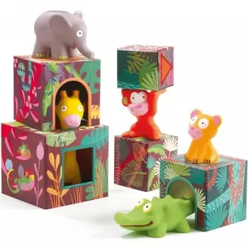 Развивающая игрушка Djeco Кубики-пирамидка Большие Джунгли