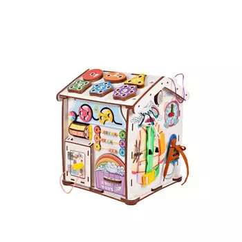 Развивающая игрушка Evotoys Домик Знайка Радуга вертикальный 30х30х35 см