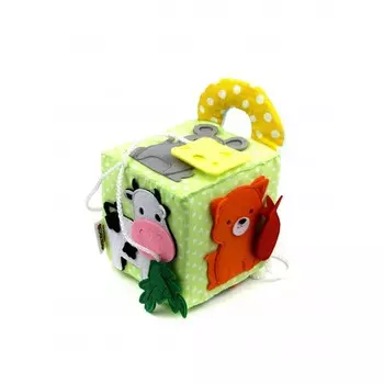 Развивающая игрушка Фетров Бизикубик Кто что ест