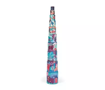 Развивающая игрушка Janod Пирамидка Лесные животные 10 элементов