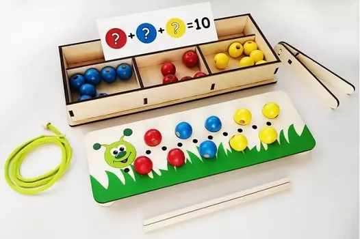 Развивающая игрушка Крона Игровой набор Собери гусеницу (35 элементов)