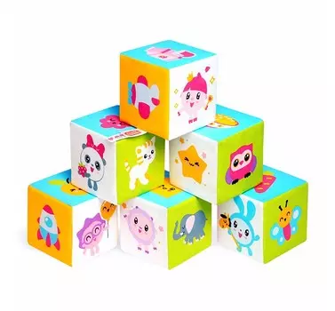 Развивающая игрушка Мякиши Кубики Малышарики Предметики