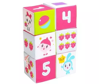 Развивающая игрушка Мякиши Кубики Малышарики Учим Формы, Цвет и Счёт