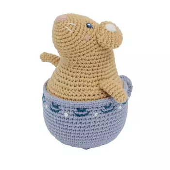 Развивающая игрушка Sebra Вязаная неваляшка Мышка