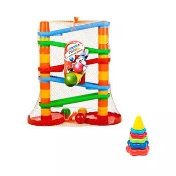 Развивающая игрушка Тебе-Игрушка Игра Зайкина горка Аттракцион № 1 + Пирамида детская малая