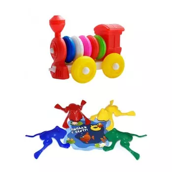 Развивающая игрушка Тебе-Игрушка Конструктор-каталка Паровозик + Команда Ква № 1